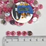 Round Shape Kundan Stone with Hole 8mm Color Pink (10g) - Image 2