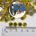 Round Shape Kundan Stone with Hole 8mm Color Yellow (10g) - Image 2