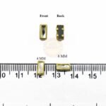 Kundan stones Flat Back Mounts White Color Rectangle 8x4MM (20grams) - Image 2