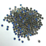 Glass Framed Stone Flat Back Round Shape 4mm Color Blue (10grams)