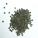 Glass Framed Stone Flat Back Round Shape 4mm Color Green (10grams)