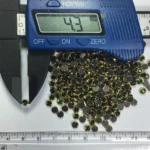 Glass Framed Stone Flat Back Round Shape 4mm Color Green (10grams) - Image 3