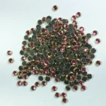 Glass Framed Stone Flat Back Round Shape 4mm Color Rose (10grams)