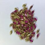 Glass Crystal Stone With Flower Catcher On Sew Rose Color 10X6MM 5Pieces