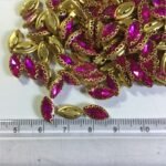 Glass Crystal Stone With Flower Catcher On Sew Rose Color 10X6MM 5Pieces - Image 2