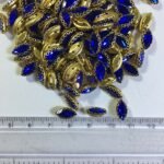 Glass Crystal Stone With Flower Catcher On Sew Blue Color 10X6MM 5Pieces - Image 2