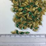 Glass Crystal Stone With Flower Catcher On Sew Green Color 10X6MM 5Pieces - Image 2