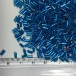 Cut Beads/Tube/Bugle Beads (4MM) Color Blue (25grams) - Image 2
