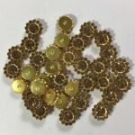 Flower Shape Sew Button Stones Gold Color (Size 10MM) 10Pcs