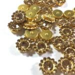 Flower Shape Sew Button Stones Gold Color (Size 10MM) 10Pcs - Image 3
