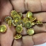Flower Shape Sew Button Stones Gold Color (Size 10MM) 10Pcs - Image 4