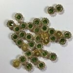Flower Shape Sew Button Stones Light Green Color (Size 10MM) 10Pcs