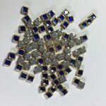 Glass Stone Flat Back Framed Square Shape 5MM 10grams Color Blue