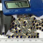 Glass Stone Flat Back Framed Square Shape 5MM 10grams Color Blue - Image 2