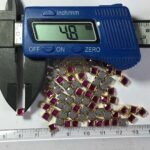 Glass Stone Flat Back Framed Square Shape 5MM 10grams Color Rose - Image 2