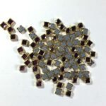 Glass Stone Flat Back Framed Square Shape 5MM 10grams Color Violet