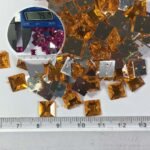 Kundan Stone Square Shape with Hole 8mm Light Orange Color (10grams) - Image 2
