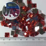 Kundan Stone Square Shape with Hole 8mm Red Color (10grams) - Image 2