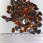 Kundan Stone Thilak or Teardrop Shape with Hole 12X7mm Orange Color (10grams) - Image 2