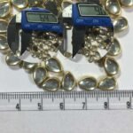 Framed Stone Flat Back Drop Shape 9x6mm Color White (20grams) - Image 2