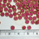 Matt Kundan(Framed) Stones Round Shape 4MM (Rose) 10grams - Image 3