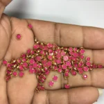 Matt Kundan(Framed) Stones Round Shape 4MM (Rose) 10grams - Image 2