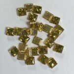 Kundan Clip Stone 8MM Square Shape (10Pieces) Yellow Color
