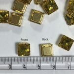 Kundan Clip Stone 8MM Square Shape (10Pieces) Yellow Color - Image 2