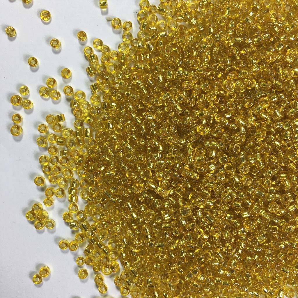 Glass Seed Beads 2MM 12/0 Yellow Gold Color (25grams) - Aari & Embroidery  Materials Online shop