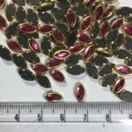 Glass Kundan Stones in Flat Back Mounts Eye Shape 8x5MM (Rose)15grams - Image 2