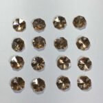 Kundan Stone 14mm Copper Color  2-Hole Octagon Shape 16 Pcs