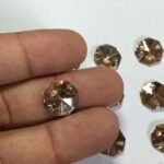 Kundan Stone 14mm Copper Color  2-Hole Octagon Shape 16 Pcs - Image 3