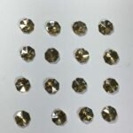 Kundan Stone 14mm Gold Color  2-Hole Octagon Shape 16 Pcs