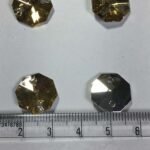 Kundan Stone 14mm Gold Color  2-Hole Octagon Shape 16 Pcs - Image 2
