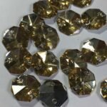 Kundan Stone 14mm Gold Color  2-Hole Octagon Shape 16 Pcs - Image 4