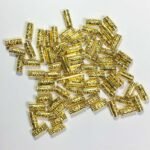 Filigree look Golden Cylindrical Beads for Jewelry Crafts Making (10grams)