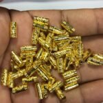 Filigree look Golden Cylindrical Beads for Jewelry Crafts Making (10grams) - Image 3