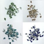 Clip Stone Drop or Thilagam Shape 8x5mm Silver coated base 12pcs