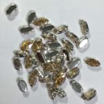 Clip Stone Eye Shape 8x5mm Gold Color 12pcs