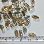 Clip Stone Eye Shape 8x5mm Gold Color 12pcs - Image 2