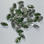 Clip Stone Eye Shape 8x5mm Light Green Color 12pcs