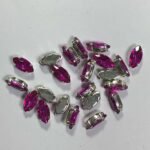 Clip Stone Eye Shape 8x5mm Rose Color 12pcs