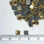 Framed Stone Flat Back Square Shape 4mm Color Gold (20Grams) - Image 2