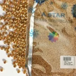 (A STAR) Sugar or Seed Beads Gold Color 10-0(2mm) 30grams used for regular Aari work