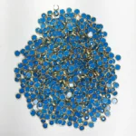 Matt Kundan(Framed) Stones in Flat Back Mounts Round Shape 4MM (Sky Blue)10grams