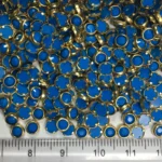 Matt Kundan(Framed) Stones in Flat Back Mounts Round Shape 4MM (Sky Blue)10grams - Image 2