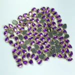 Glass Kundan Stone Framed Teardrop Shape Violet Color 6mmX4mm (15grams)