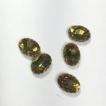 Kundan Clip Stone 14MMx10MM Oval Shape (5Pieces) Yellow
