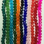 6mm Crystal Diamond Cut Round Faceted Beads 1 String