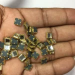 Framed Stone Mirror Type Square Shape 6MM Color White (20grams) - Image 3